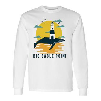 Big Sable Point Lighthouse Lake Michigan Light Ludington Long Sleeve T-Shirt T-Shirt | Mazezy