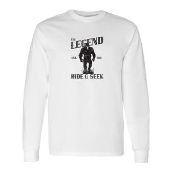 Bigfoot Yeti Hide And Seek Legend Champion Sasquatch Shirts Long Sleeve T-Shirt - Thegiftio UK