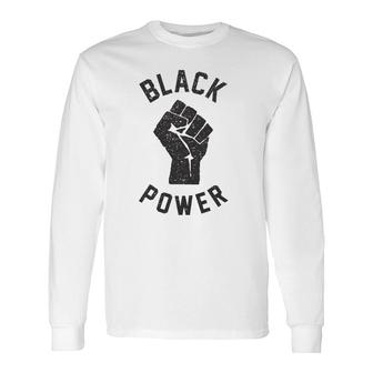 Black Power Raised Fist Vintage Long Sleeve T-Shirt T-Shirt | Mazezy