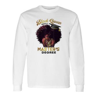Black Queen Masters Degree Cute Graduation Long Sleeve T-Shirt - Thegiftio UK