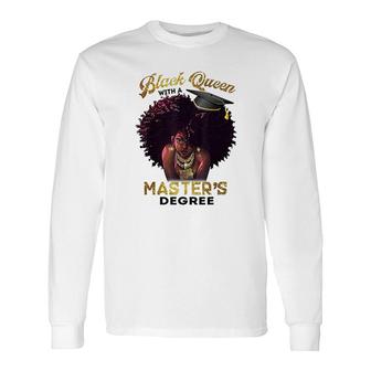 Black Queen Masters Degree Cute Graduation Long Sleeve T-Shirt - Thegiftio UK