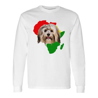 Black History Month African Map Havanese For Pet Lovers Proud Black Long Sleeve T-Shirt T-Shirt | Mazezy