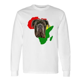 Black History Month African Map Mastiff For Pet Lovers Proud Black Long Sleeve T-Shirt T-Shirt | Mazezy