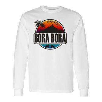 Bora Bora Paradise Tropical Beach Long Sleeve T-Shirt T-Shirt | Mazezy