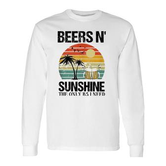 The Only Bs I Need Is Beer N' Sunshine Retro Beach Long Sleeve T-Shirt T-Shirt | Mazezy