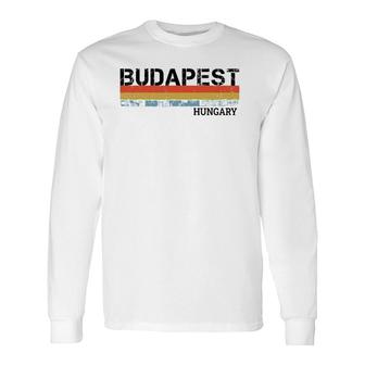 Budapest Retro Vintage Stripes Long Sleeve T-Shirt | Mazezy UK