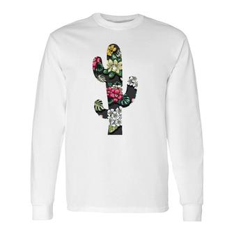 Cactus Tropical Flowers Floral Hawaiian Gardening Succulent Long Sleeve T-Shirt T-Shirt | Mazezy
