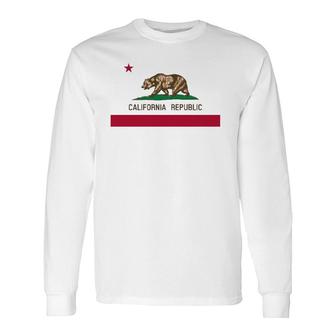 California 'Bear Republic' State Flag Long Sleeve T-Shirt T-Shirt | Mazezy