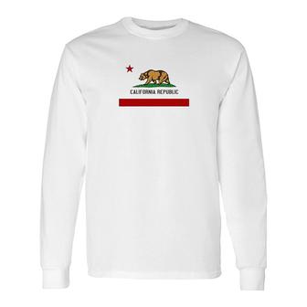 California State Flag Republic Los Angeles Bear Long Sleeve T-Shirt T-Shirt | Mazezy
