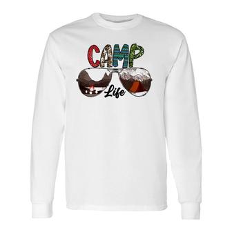 Camping Life With Sunglasses Sunset Tent Long Sleeve T-Shirt T-Shirt | Mazezy