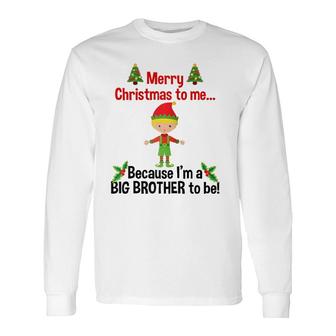 Christmas Big Brother Holiday Pregnancy Announcement Baby Raglan Baseball Tee Long Sleeve T-Shirt T-Shirt | Mazezy