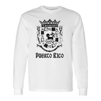 Coat Of Arms Puerto Rico Souvenir Puerto Rican Vacation Long Sleeve T-Shirt | Mazezy