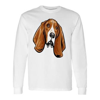 Cool Basset Hound Face Dog Lover Long Sleeve T-Shirt T-Shirt | Mazezy