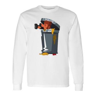 Cool Paparazzi In Trash Can Long Sleeve T-Shirt | Mazezy
