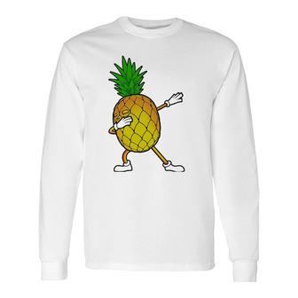 Cool Pineapple Art Hawaiian Aloha Tropical Beaches Long Sleeve T-Shirt | Mazezy