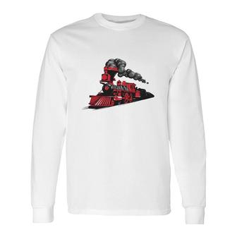 Cool Train Papa Railroad Public Transportation Long Sleeve T-Shirt T-Shirt | Mazezy