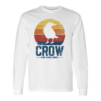 Crow Birder Birdwatching Vintage Long Sleeve T-Shirt T-Shirt | Mazezy