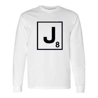 Custom Graphic J Scrabble Initial Monogram Letter J Cotton Long Sleeve T-Shirt - Thegiftio