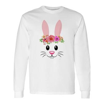 Cute Easter Bunny Face Long Sleeve T-Shirt | Mazezy