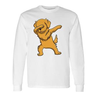 Dabbing Golden Retriever Pet Lover Long Sleeve T-Shirt T-Shirt | Mazezy