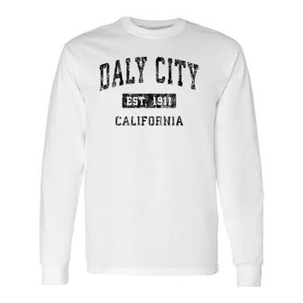 Daly City California Ca Vintage Sports Black Long Sleeve T-Shirt T-Shirt | Mazezy
