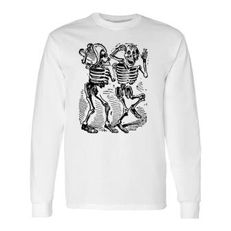 Dancing Skeletons Day Of Dead Dia De Los Muertos Long Sleeve T-Shirt T-Shirt | Mazezy