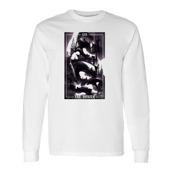 Dark Occult Aesthetic Gothic Tower Tarot Card Long Sleeve T-Shirt T-Shirt | Mazezy