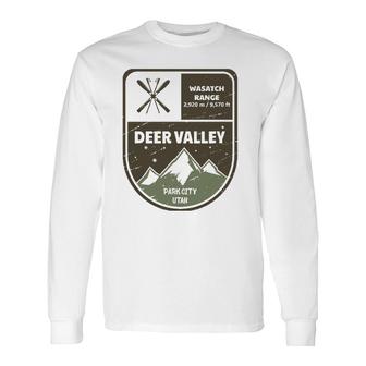 Deer Valley Wasatch Range Park City Utah Vintage Long Sleeve T-Shirt T-Shirt | Mazezy