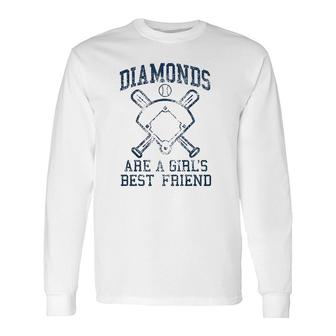 Diamonds Are A Girls Best Friend Cute Baseball For Ladies Long Sleeve T-Shirt - Thegiftio UK