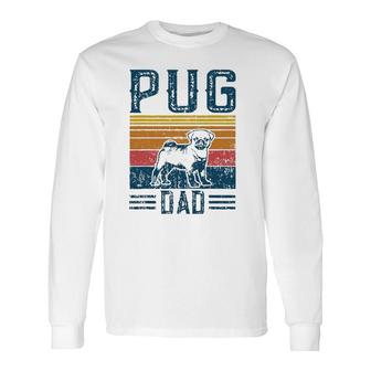 Dog Pug Papa Vintage Pug Dad Long Sleeve T-Shirt T-Shirt | Mazezy