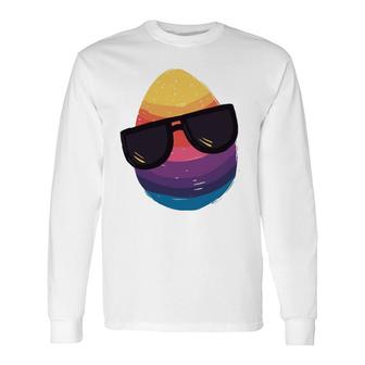 Easter Egg With Sunglasses Happy Easter Egg 2022 Ver2 Long Sleeve T-Shirt T-Shirt | Mazezy