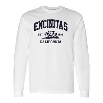 Encinitas California Ca Vintage State Athletic Style Long Sleeve T-Shirt T-Shirt | Mazezy