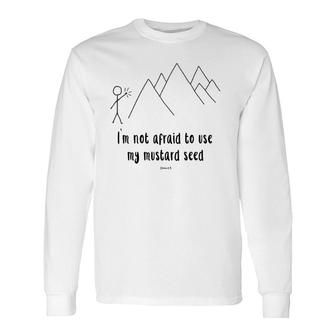 Faith Moves Mountains Mustard Size Christian Teen Youth Premium Long Sleeve T-Shirt T-Shirt | Mazezy