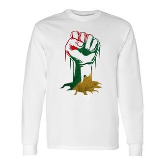 Fist Power For Black History Month Or Juneteenth Long Sleeve T-Shirt T-Shirt | Mazezy