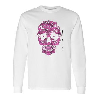 Flamingo Skull Long Sleeve T-Shirt T-Shirt | Mazezy
