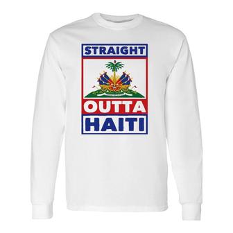 Haiti Haitian America Flag Love Straight Roots Ayiti Proud Long Sleeve T-Shirt T-Shirt | Mazezy