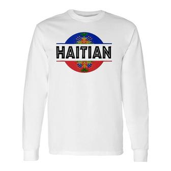 Haitian Flag Haiti Coat Of Arm Haiti Day Pride Long Sleeve T-Shirt T-Shirt | Mazezy CA