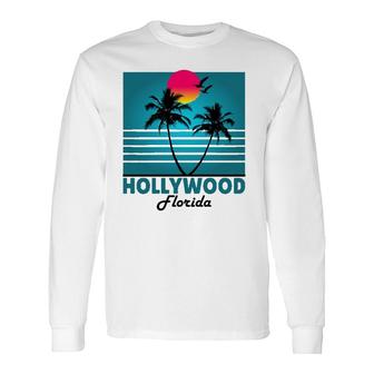 Hollywood Florida Fl Broward County Retro Souvenirs Long Sleeve T-Shirt T-Shirt | Mazezy