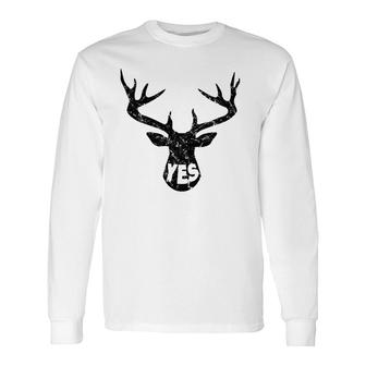 Husband Deer, Yes Dear Happy Wife Long Sleeve T-Shirt T-Shirt | Mazezy