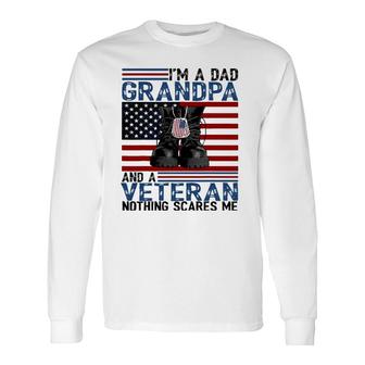 I'm A Dad Grandpa And A Veteran Flag Usa Father's Day Long Sleeve T-Shirt T-Shirt | Mazezy