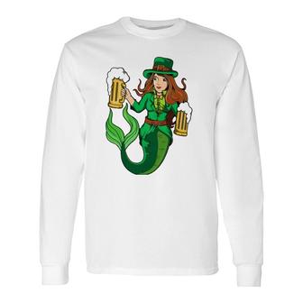 Irish Mermaid Leprechaun St Patricks Day Long Sleeve T-Shirt T-Shirt | Mazezy