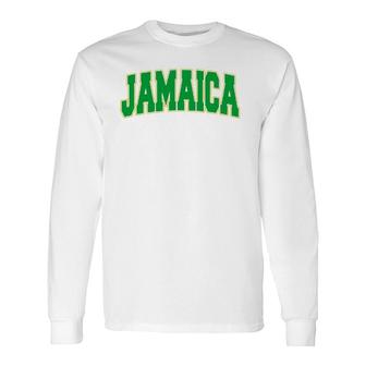 Jamaica Flag National Country Caribbean Vacation Souvenir Long Sleeve T-Shirt T-Shirt | Mazezy