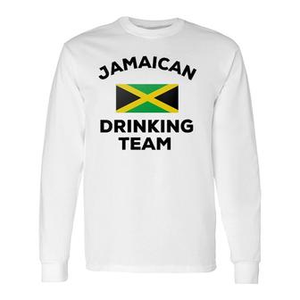 Jamaica Jamaican Drinking Team Beer Flag Party V-Neck Long Sleeve T-Shirt T-Shirt | Mazezy