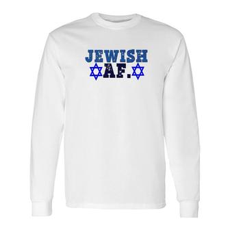 Jewish Af Jew Israel Star Of David Long Sleeve T-Shirt - Thegiftio UK