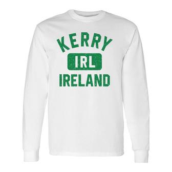 Kerry Ireland Irl Gym Style Distressed Green Print Long Sleeve T-Shirt T-Shirt | Mazezy