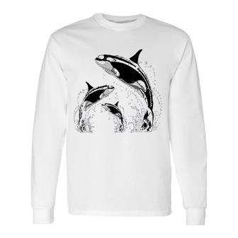Killer Whale Jumping Orca Long Sleeve T-Shirt | Mazezy