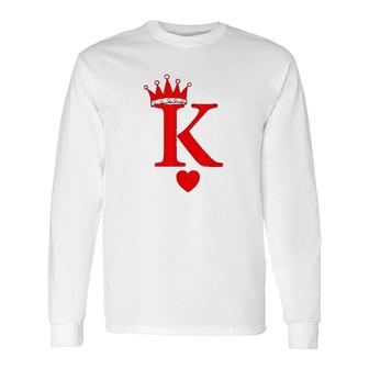 King Of Hearts Queen Of Hearts Playing Cards Deck Of Cards Long Sleeve T-Shirt - Seseable