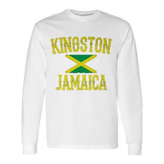 Kingston Jamaica Jamaican Rasta Long Sleeve T-Shirt | Mazezy