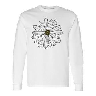 Ladies Daisy Graphic Garment Long Sleeve T-Shirt T-Shirt | Mazezy