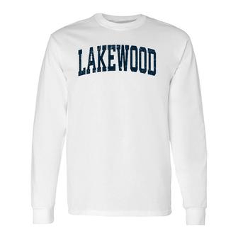 Lakewood Washington Wa Vintage Athletic Sports Navy Long Sleeve T-Shirt | Mazezy